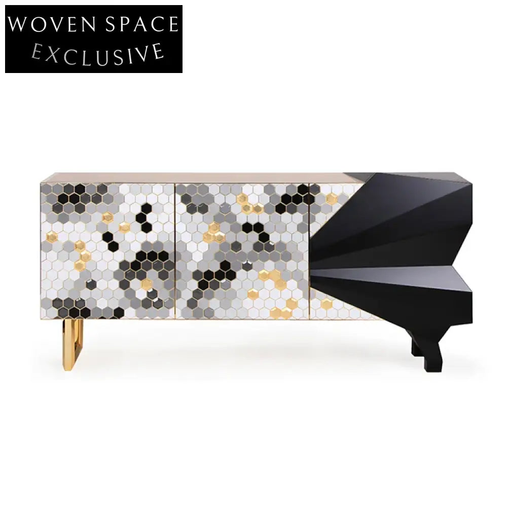 Modern Light Luxury Honeycomb Design Living Room TV Cabinet