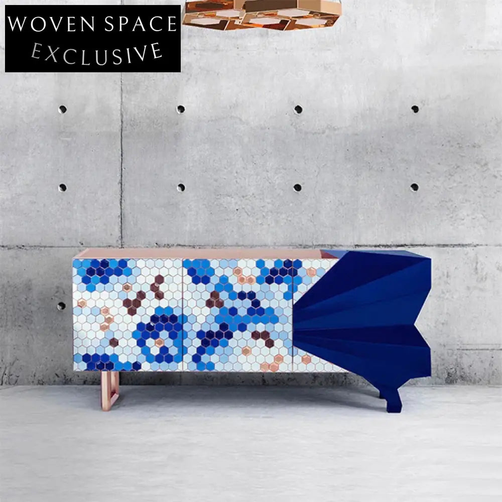 Modern Light Luxury Honeycomb Design Living Room TV Cabinet