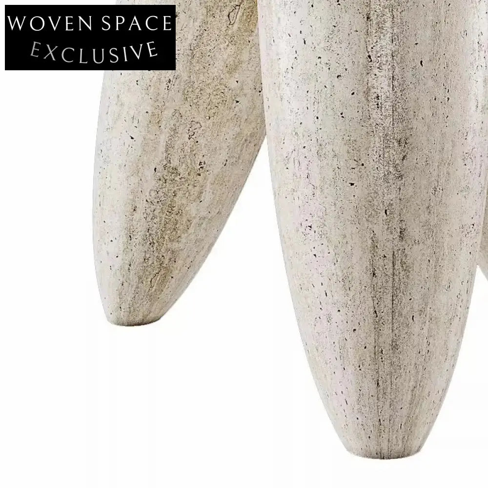 Modern Light Luxury Marble Travertine Round Coffee Table for Living Room