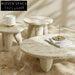 Modern Light Luxury Marble Travertine Round Coffee Table for Living Room