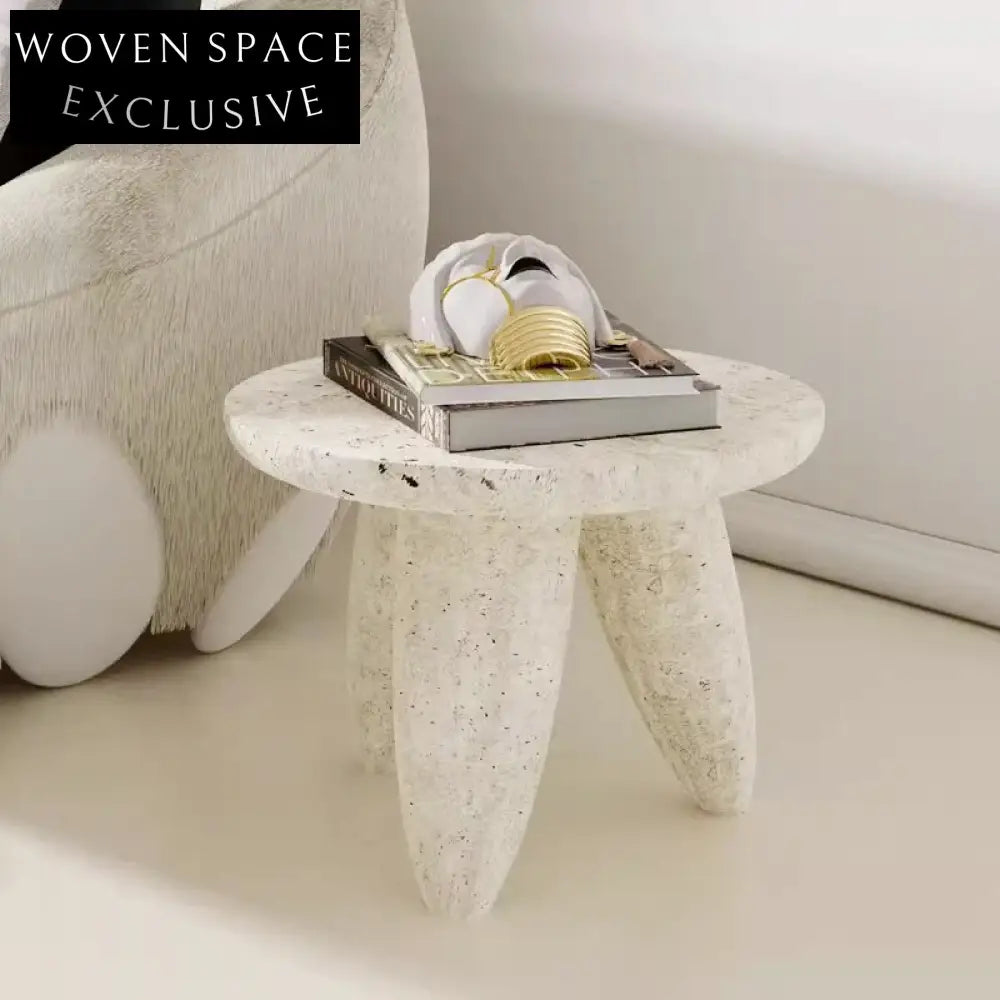 Modern Light Luxury Marble Travertine Round Coffee Table for Living Room