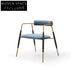 Modern Light Luxury Metal Fabric Dining Chair with Armrest Curved Backrest