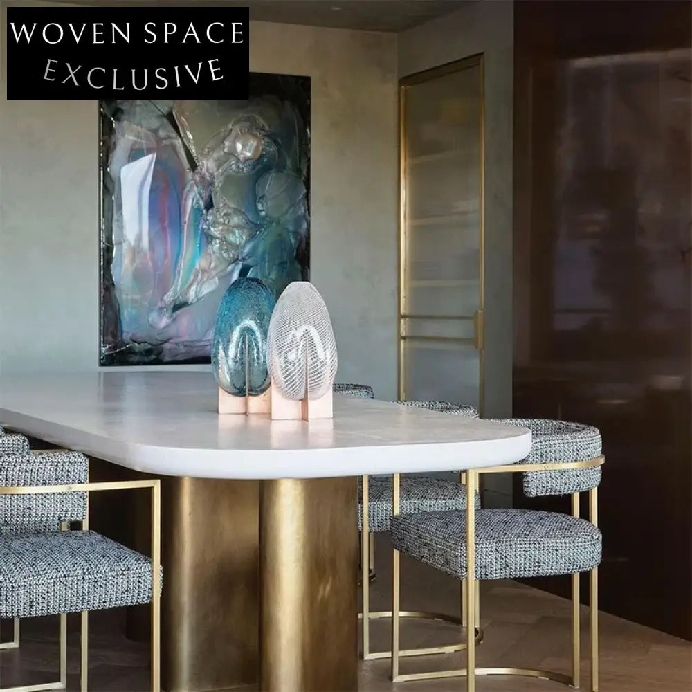 Modern Light Luxury Restaurant Dining Room Stainless Steel Leather Fabric Dinner Chair