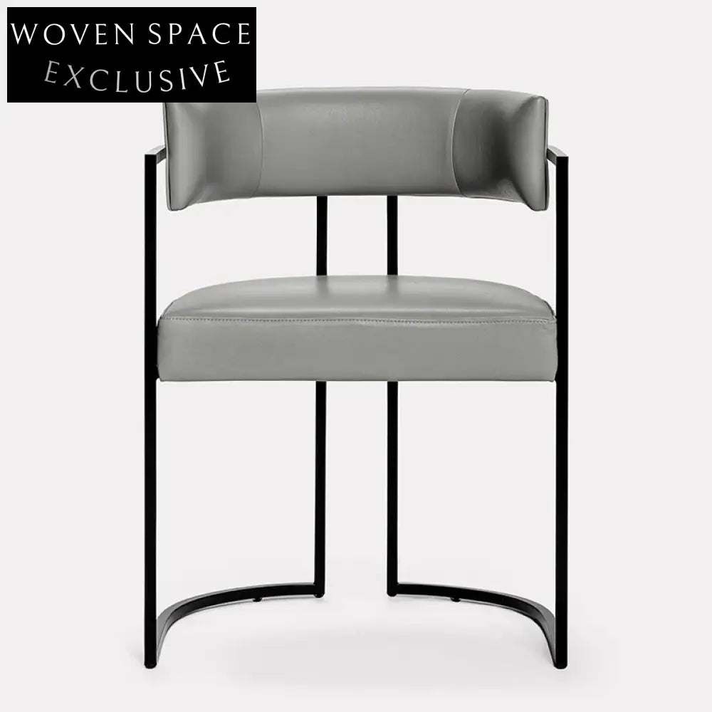 Modern Light Luxury Restaurant Dining Room Stainless Steel Leather Fabric Dinner Chair