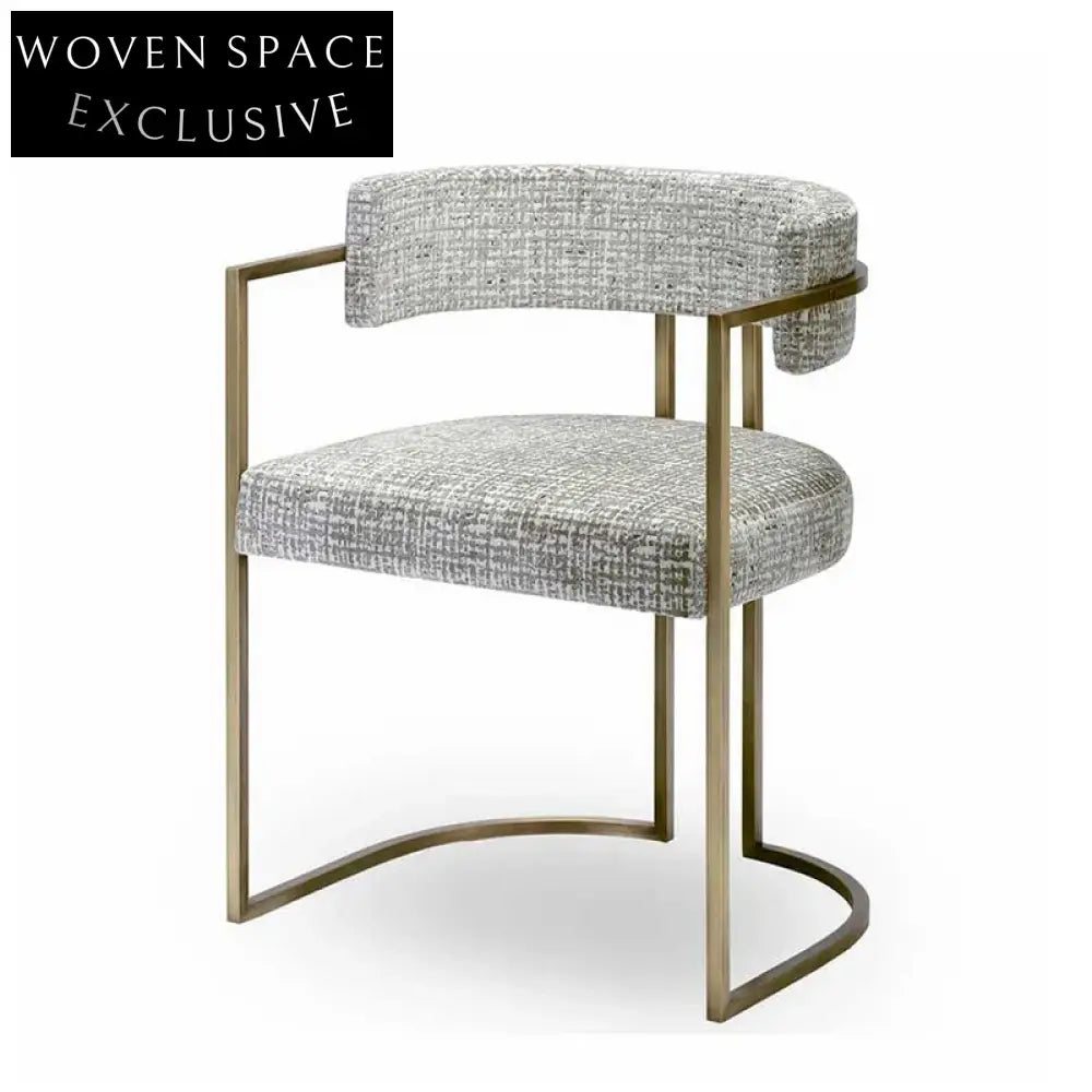 Modern Light Luxury Restaurant Dining Room Stainless Steel Leather Fabric Dinner Chair