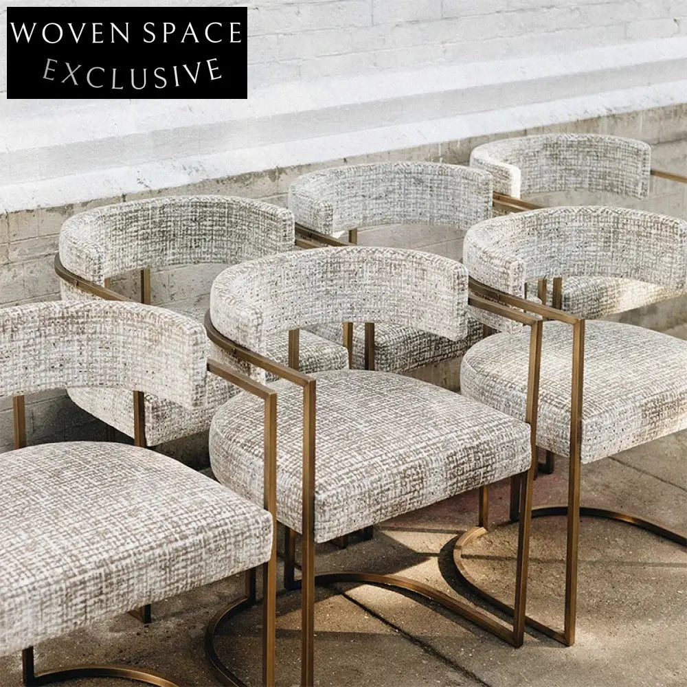 Modern Light Luxury Restaurant Dining Room Stainless Steel Leather Fabric Dinner Chair