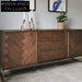 Modern Light Luxury Solid Pine Wood Dining Storage Sideboard Cabinet
