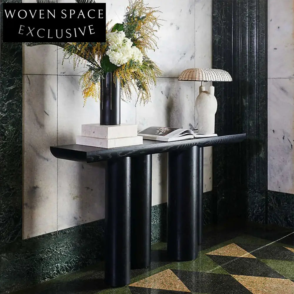 Modern Light Luxury Solid Wood Console Table for Entryway Living Room Hallway