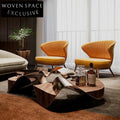 Modern Light Luxury Solid Wood Metal Living Room Center Coffee Table
