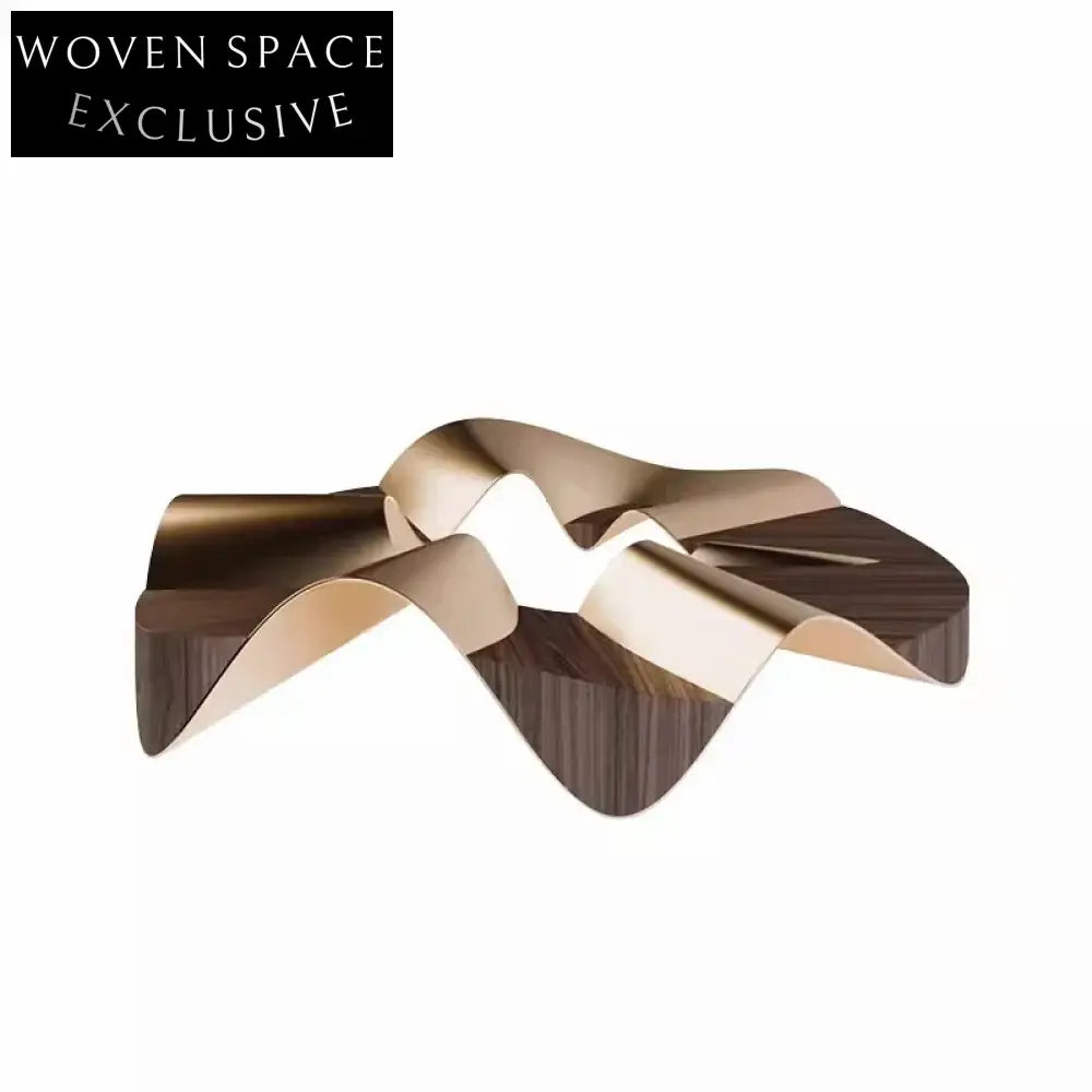 Modern Light Luxury Solid Wood Metal Living Room Center Coffee Table