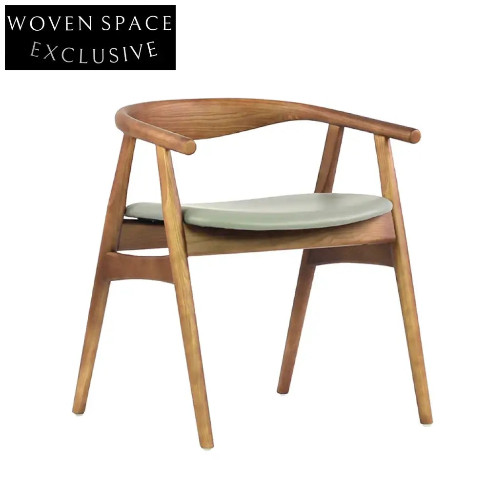 Modern Light Luxury Wooden Dining Chair with Fabric Cushion