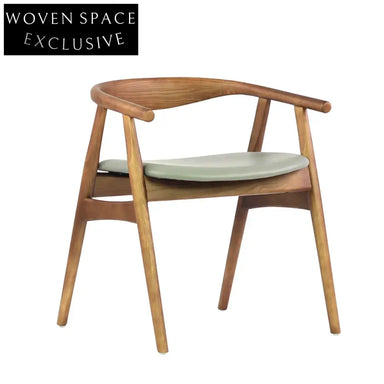 Modern Light Luxury Wooden Dining Chair with Fabric Cushion