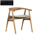 Modern Light Luxury Wooden Dining Chair with Fabric Cushion