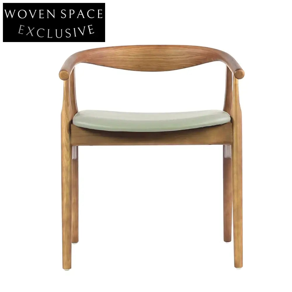 Modern Light Luxury Wooden Dining Chair with Fabric Cushion