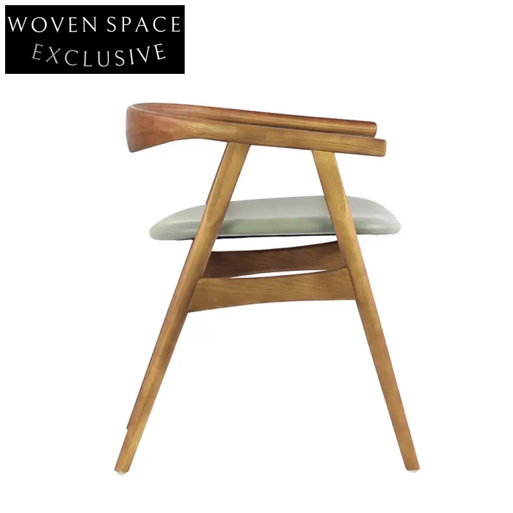 Modern Light Luxury Wooden Dining Chair with Fabric Cushion