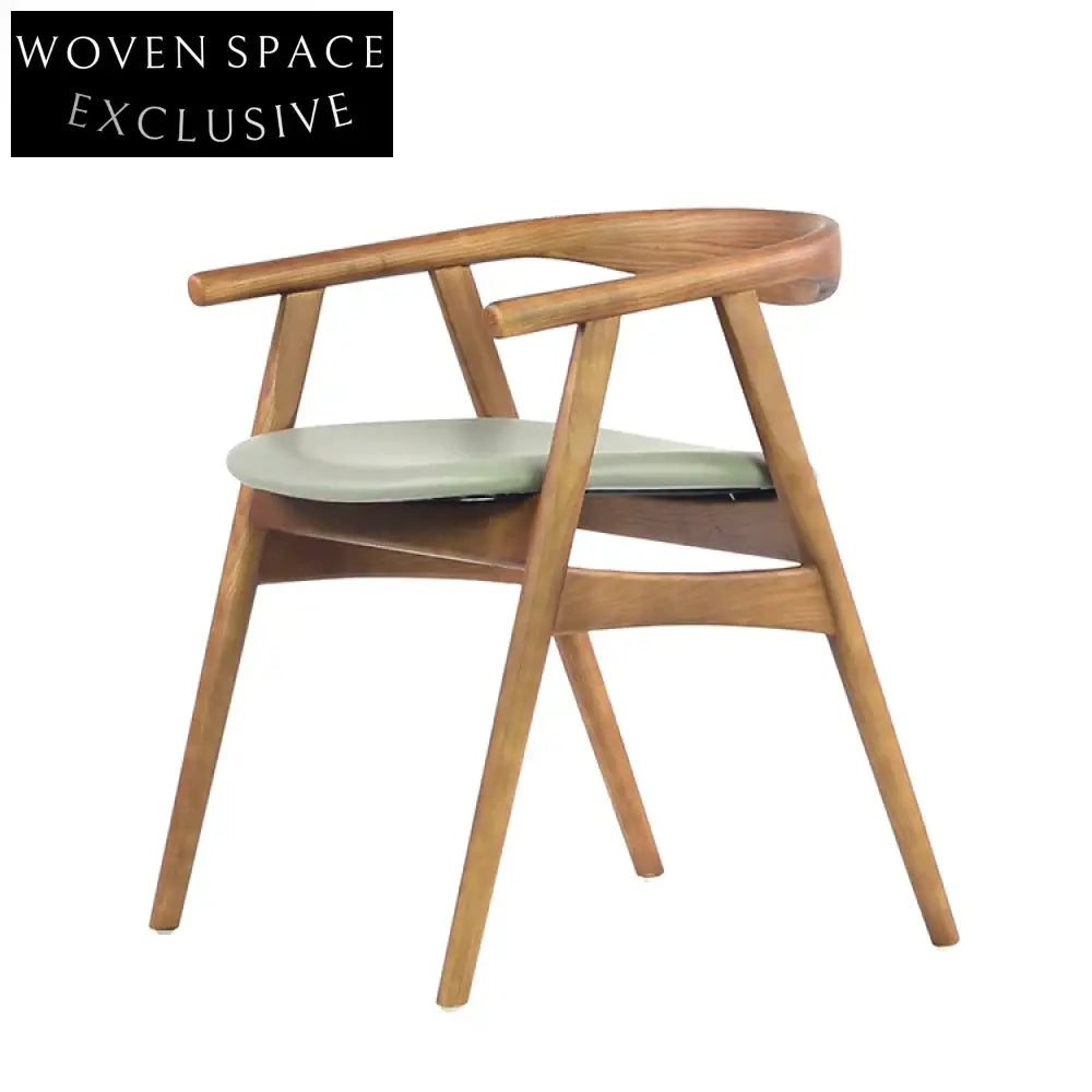 Modern Light Luxury Wooden Dining Chair with Fabric Cushion