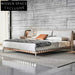 Modern Linen Fabric Upholstered Platform Bed Frame with Solid Wood Support