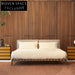 Modern Linen Fabric Upholstered Platform Bed Frame with Solid Wood Support