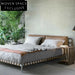 Modern Linen Fabric Upholstered Platform Bed Frame with Solid Wood Support
