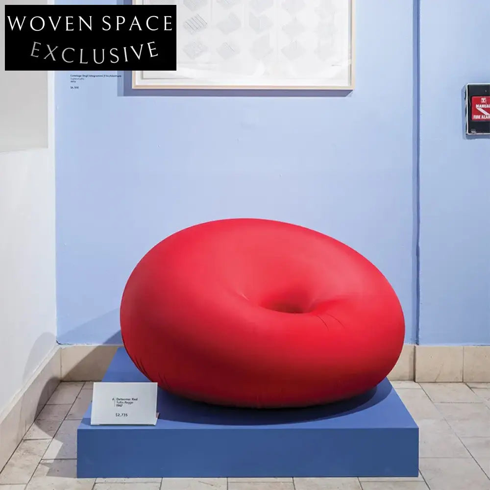 Modern Liquid Soft Fabric Doughnut Ottoman - Contemporary Lounge Room Furniture