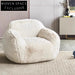 Modern Living Room Artificial Lamb Wool Low Arm Leisure Chair with Ottoman Set