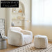 Modern Living Room Artificial Lamb Wool Low Arm Leisure Chair with Ottoman Set