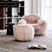 Modern Living Room Artificial Lamb Wool Low Arm Leisure Chair with Ottoman Set