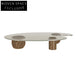 Modern Living Room Glass Top Rounding Solid Wood Coffee Tea Table