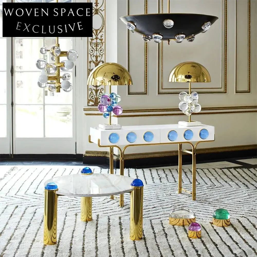 Modern Living Room Metal Leg Acrylic Wooden Entryway Console Table