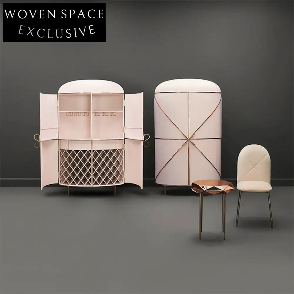 Modern Living Room Side Board Cabinet Hotel Lobby Metal Wooden Storage