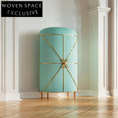 Modern Living Room Side Board Cabinet Hotel Lobby Metal Wooden Storage