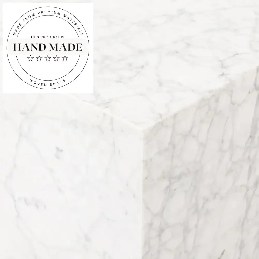 Modern Luxury 50cm Square Natural Marble Stone Side Table