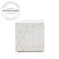 Modern Luxury 50cm Square Natural Marble Stone Side Table