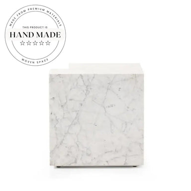 Modern Luxury 50cm Square Natural Marble Stone Side Table