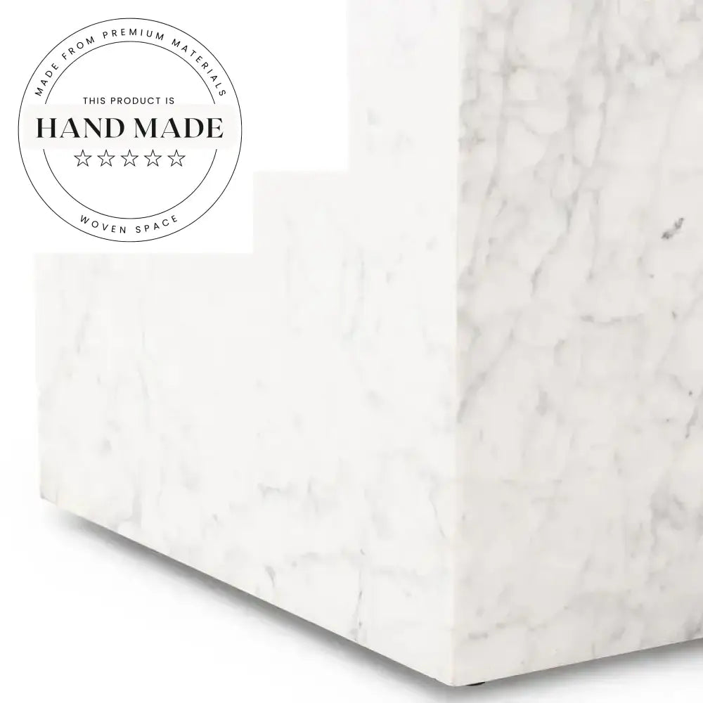 Modern Luxury 50cm Square Natural Marble Stone Side Table