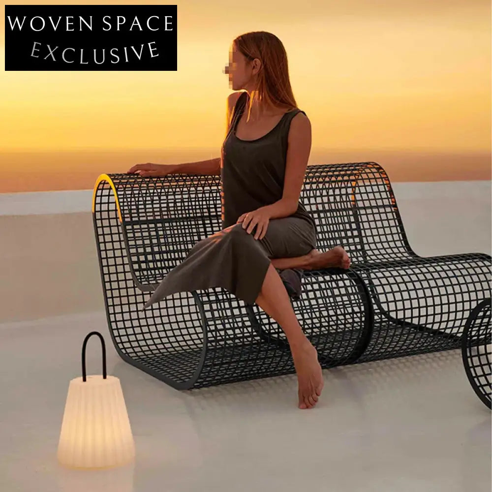 Modern Luxury Aluminum Frame Rope Poolside Outdoor Lounge Chair