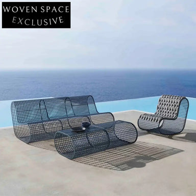 Modern Luxury Aluminum Frame Rope Poolside Outdoor Lounge Chair