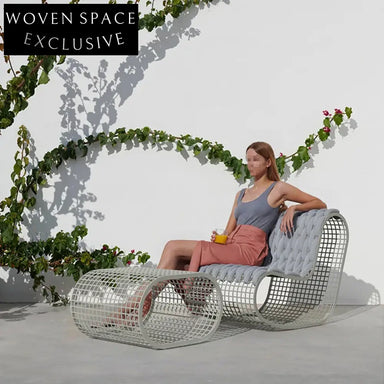 Modern Luxury Aluminum Frame Rope Poolside Outdoor Lounge Chair