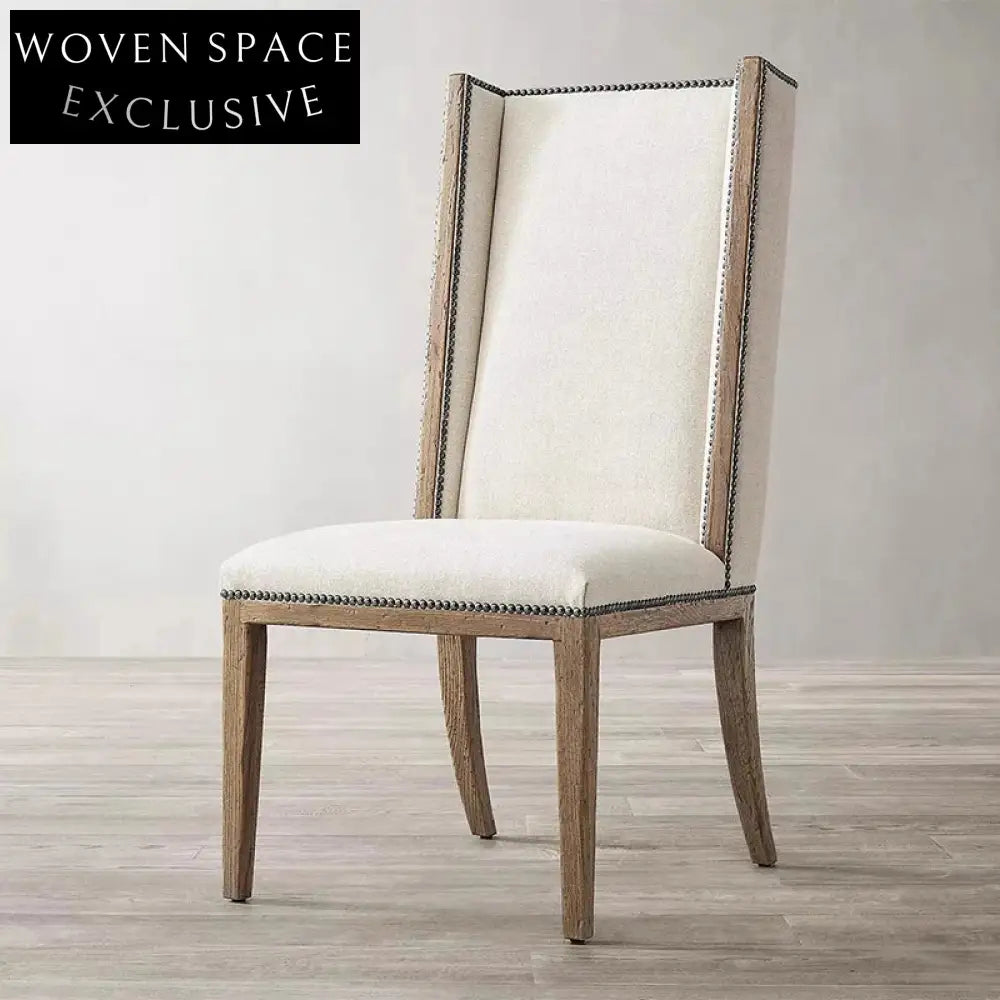 Modern Luxury Armless Solid Wood Fabric Upholstery Dining Room Chair
