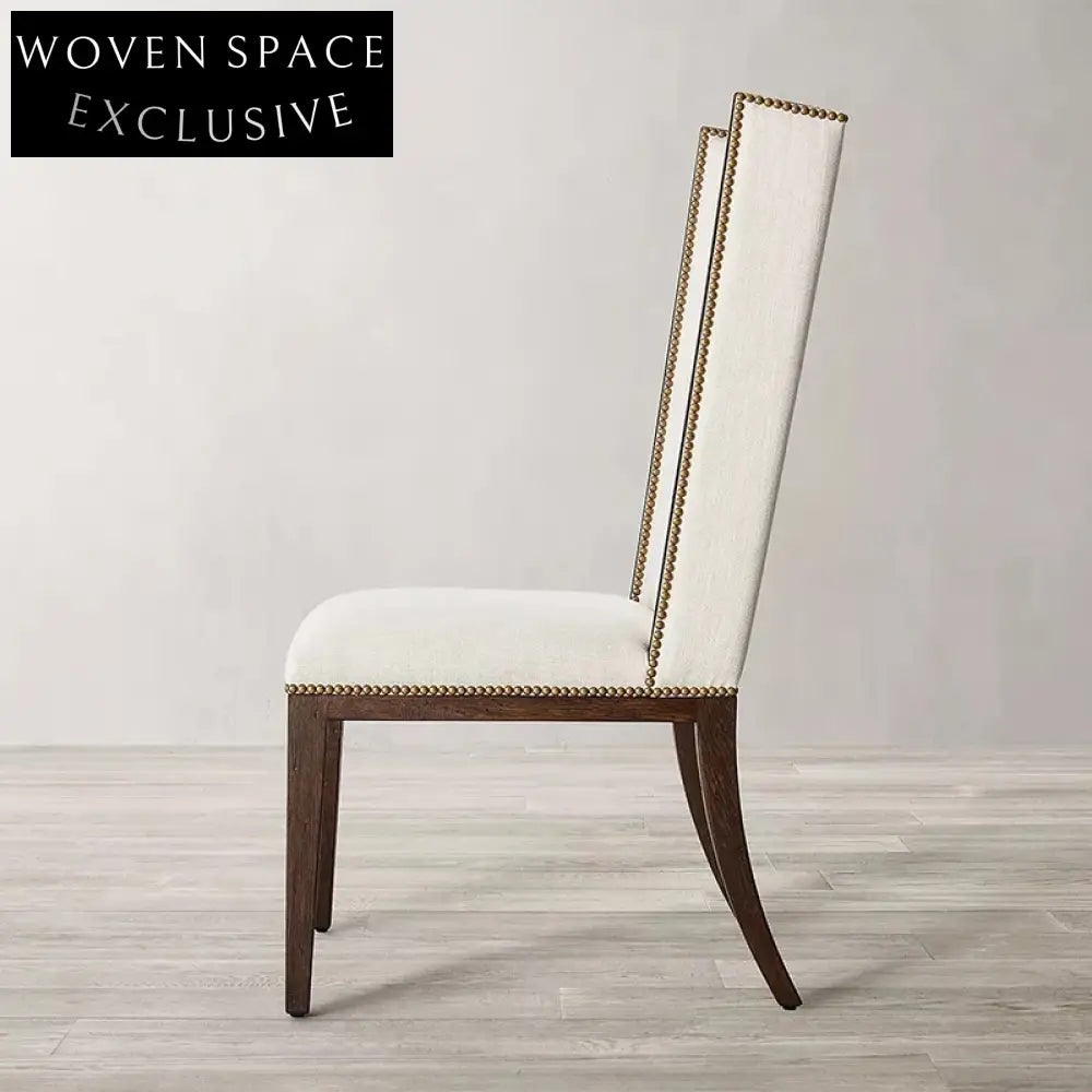 Modern Luxury Armless Solid Wood Fabric Upholstery Dining Room Chair