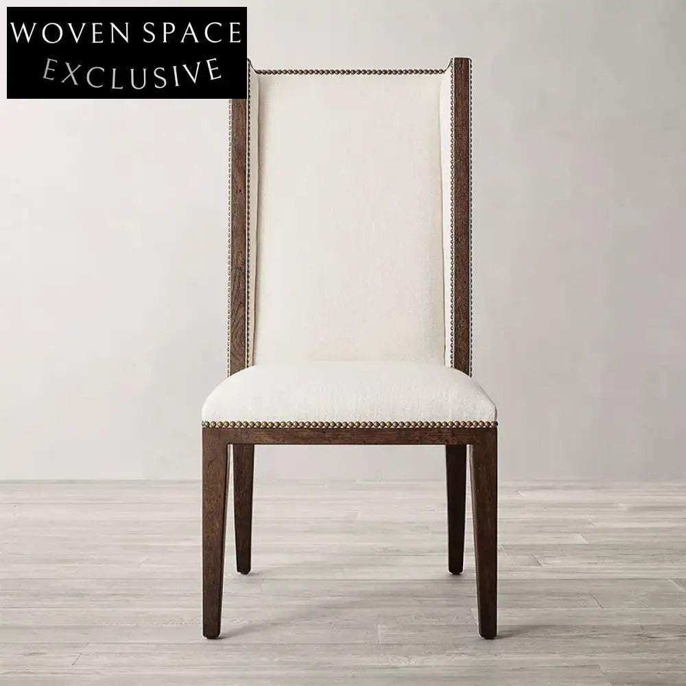 Modern Luxury Armless Solid Wood Fabric Upholstery Dining Room Chair
