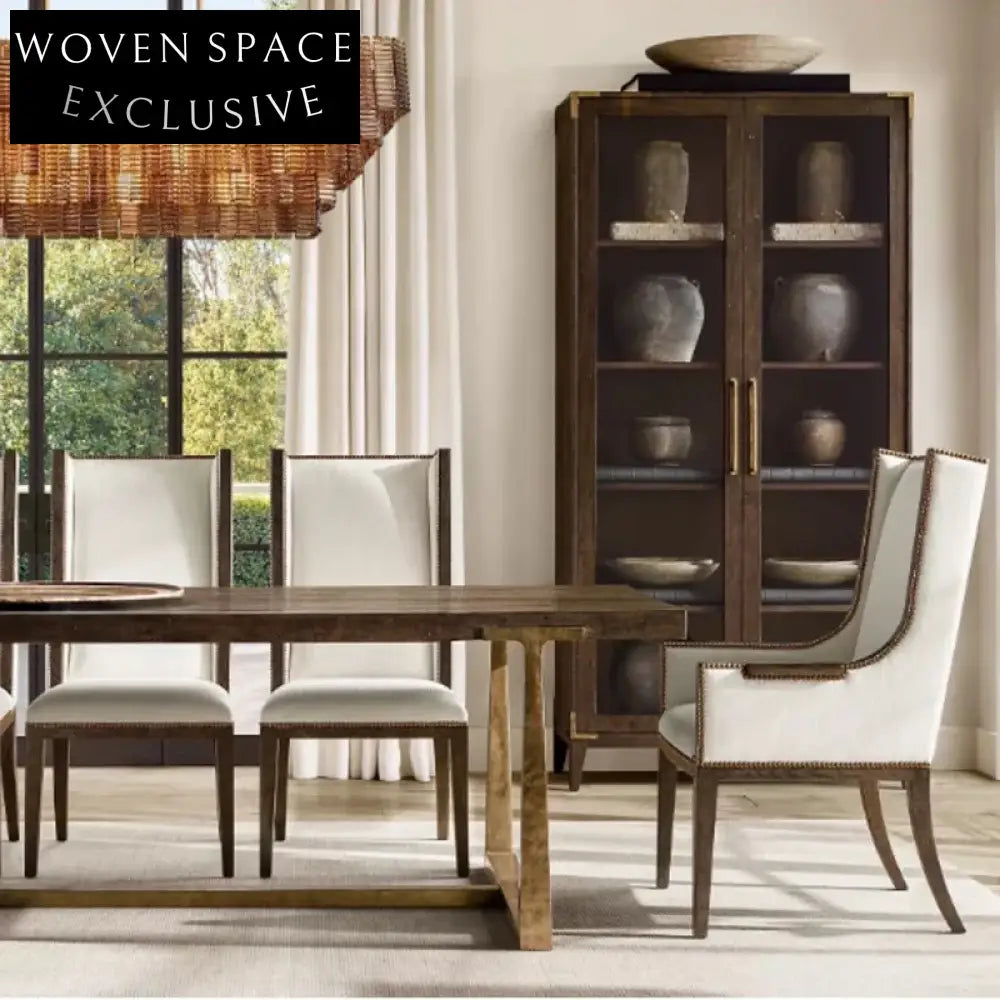 Modern Luxury Armless Solid Wood Fabric Upholstery Dining Room Chair