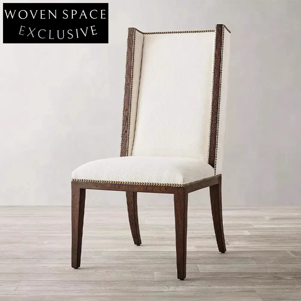 Modern Luxury Armless Solid Wood Fabric Upholstery Dining Room Chair