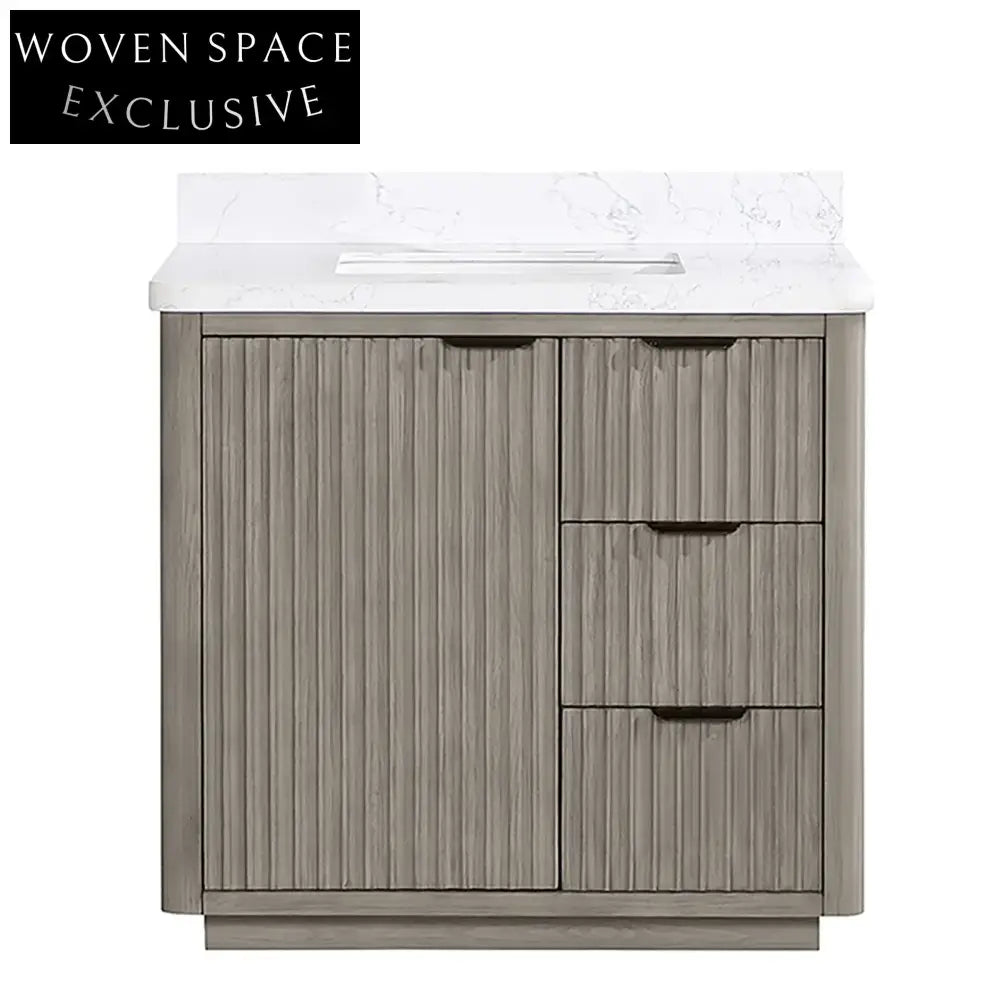 Modern Luxury Bathroom Vanity Sink Basin Cabinet Set with Soft-Close Drawers