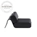 Modern Luxury Black Leather Accent Armchair with Metal Legs, Recliner