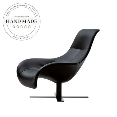 Modern Luxury Black Leather Swivel Recliner Chair for Living Room