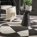 Modern Luxury Black White Geometric Plush Rug for Living Rooms