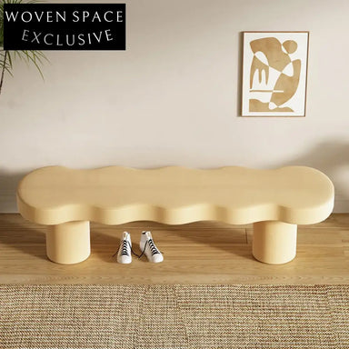 Modern Luxury Boucle Fabric Long Shoe Bench for Entryway or Bedroom