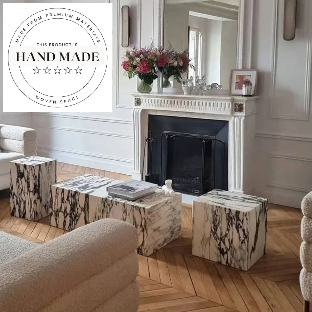 Modern Luxury Calacatta Viola Marble Creative Corner Side Table