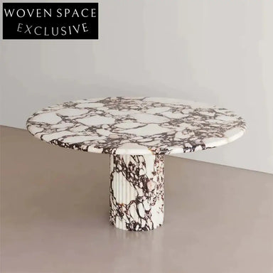 Modern Luxury Calacatta Viola Marble Round Dining Table for Home or Cafe